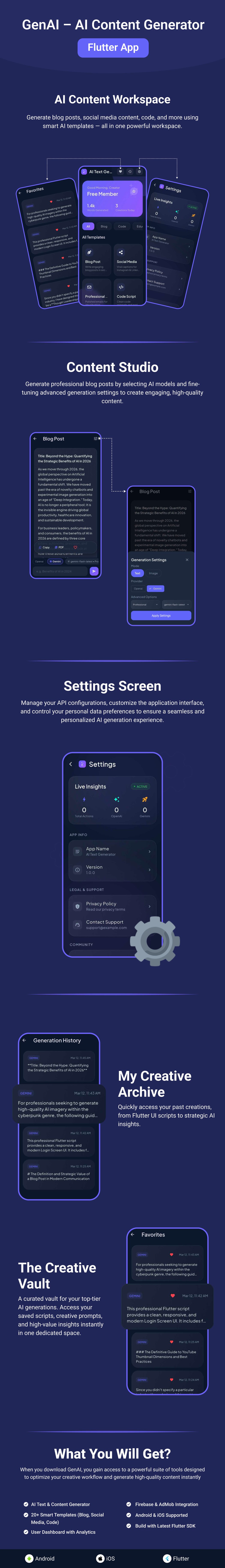 AI Text Generator - Flutter App with PHP Admin Panel | Gemini & ChatGPT Powered