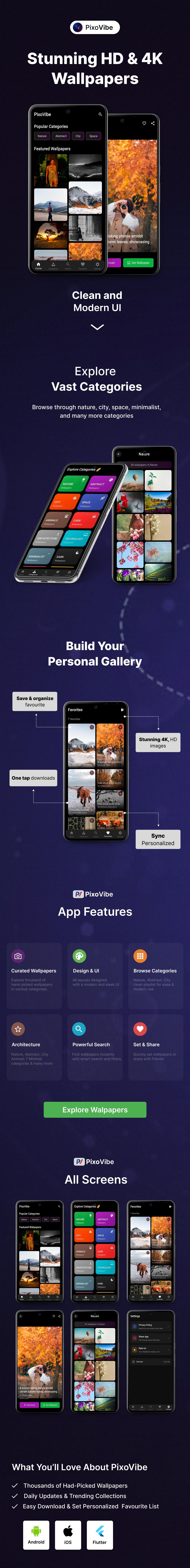 PixoVibe: HD & 4K Wallpapers
